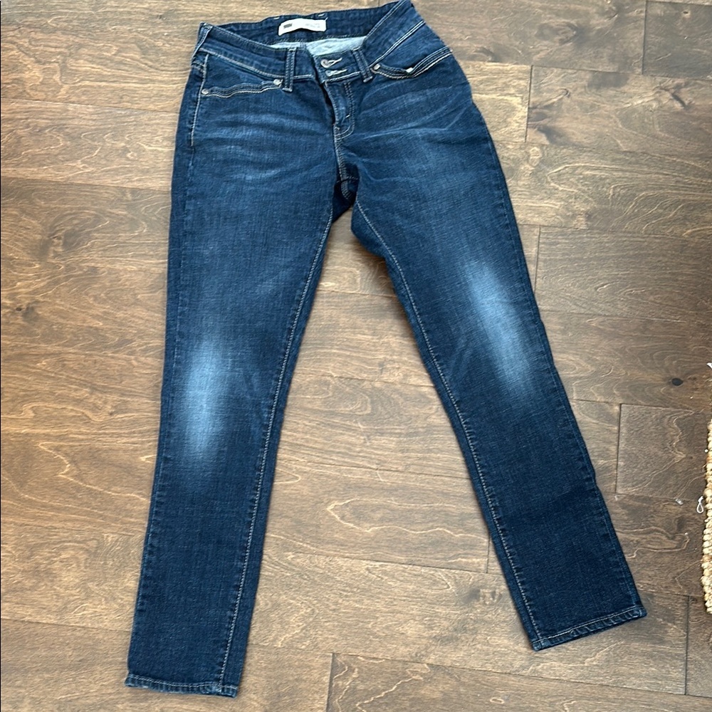 Levi's 529 Curvey Skinny Leg Blue Jeans with Subtle Fading